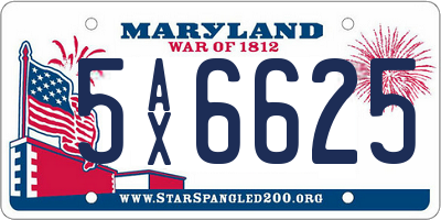 MD license plate 5AX6625