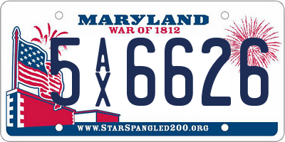 MD license plate 5AX6626