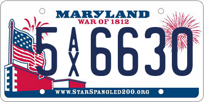 MD license plate 5AX6630