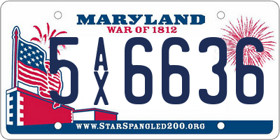 MD license plate 5AX6636