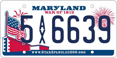 MD license plate 5AX6639