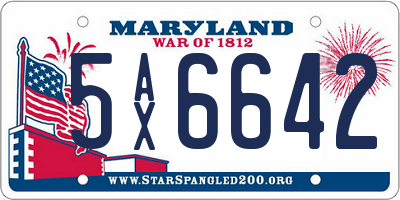 MD license plate 5AX6642