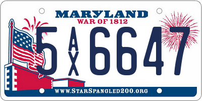 MD license plate 5AX6647