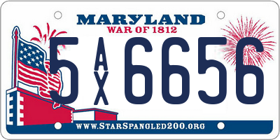 MD license plate 5AX6656