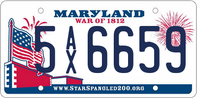 MD license plate 5AX6659