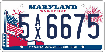 MD license plate 5AX6675