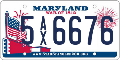 MD license plate 5AX6676