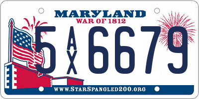 MD license plate 5AX6679