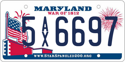 MD license plate 5AX6697
