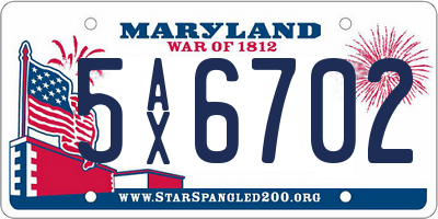 MD license plate 5AX6702