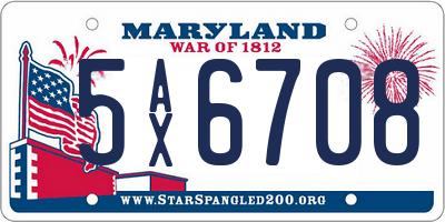 MD license plate 5AX6708