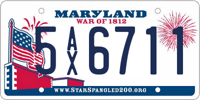 MD license plate 5AX6711