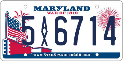 MD license plate 5AX6714