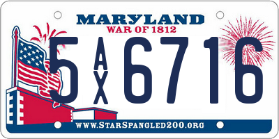 MD license plate 5AX6716
