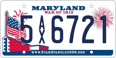 MD license plate 5AX6721