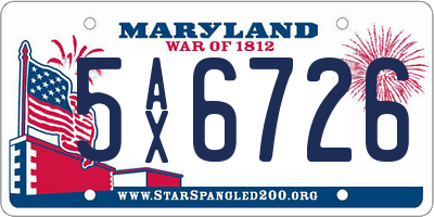 MD license plate 5AX6726