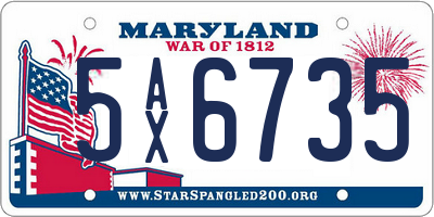 MD license plate 5AX6735