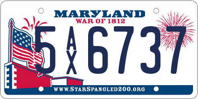 MD license plate 5AX6737