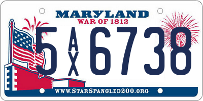 MD license plate 5AX6738
