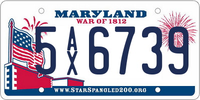 MD license plate 5AX6739