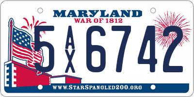 MD license plate 5AX6742