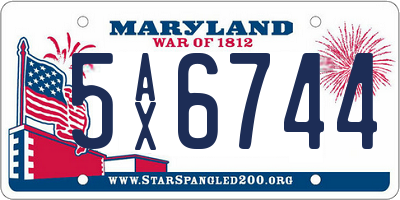MD license plate 5AX6744