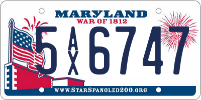MD license plate 5AX6747