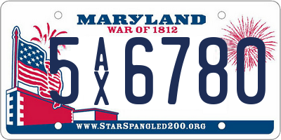 MD license plate 5AX6780