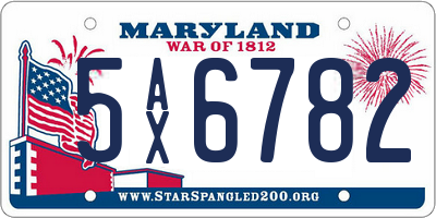 MD license plate 5AX6782