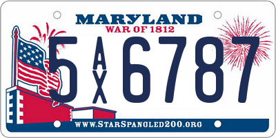 MD license plate 5AX6787