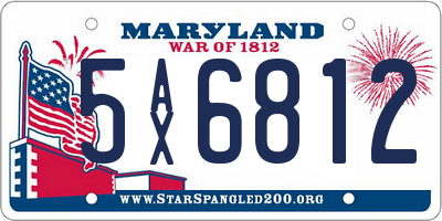 MD license plate 5AX6812