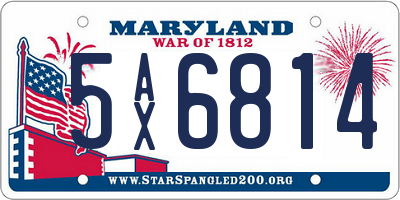 MD license plate 5AX6814