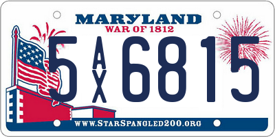 MD license plate 5AX6815