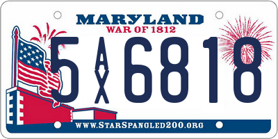 MD license plate 5AX6818