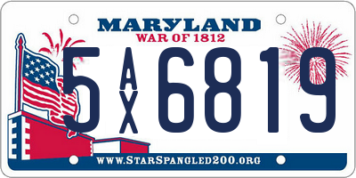 MD license plate 5AX6819