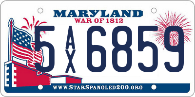 MD license plate 5AX6859
