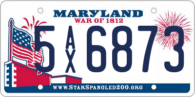 MD license plate 5AX6873