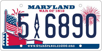 MD license plate 5AX6890