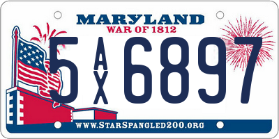 MD license plate 5AX6897