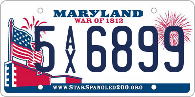 MD license plate 5AX6899