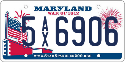 MD license plate 5AX6906