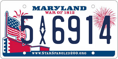 MD license plate 5AX6914