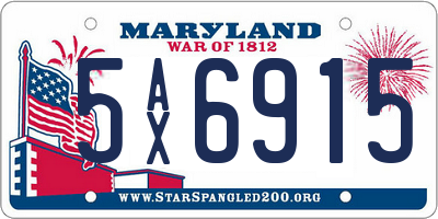 MD license plate 5AX6915