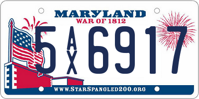 MD license plate 5AX6917