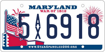 MD license plate 5AX6918