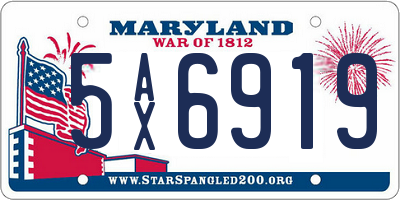 MD license plate 5AX6919