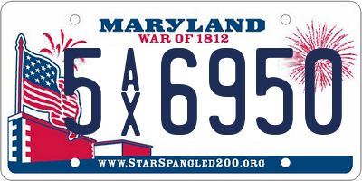MD license plate 5AX6950
