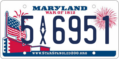 MD license plate 5AX6951