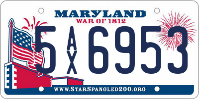 MD license plate 5AX6953