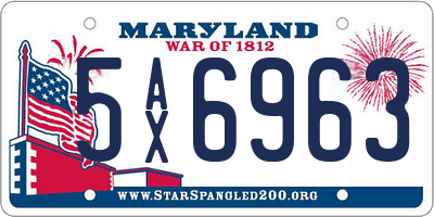 MD license plate 5AX6963